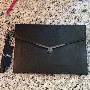 Black Bokier Leather Clutch